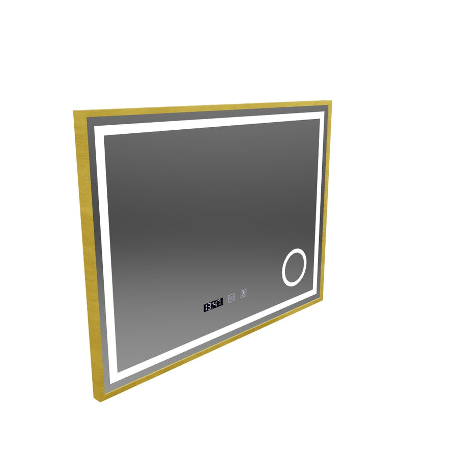 Mirror LED Touch Rolf Rolf Systems, hodiny a teplota 80x60 cm Golden Ramahed Cosmetics Lup