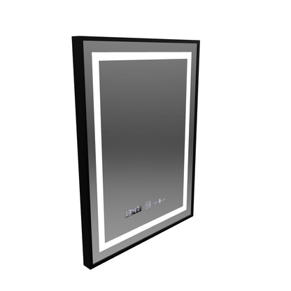 Zrcadlo LED obdélníkový 60x80cm Verite Majeste Noir Motion Glow Marcello Clock Defrost & Dimable teploměr