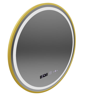 LED Touch Heinrich Mirror Defrition System, hodiny a teplota 60 cm zlaté štětce