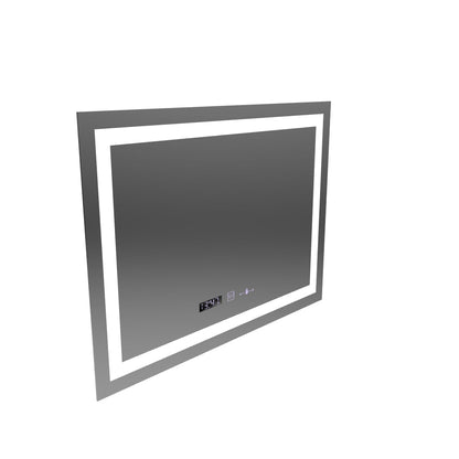 Obdélníkový LED zrcadlo 80x60cm Verite Motionglow Marcellow Dimable Hodin Deframenting System