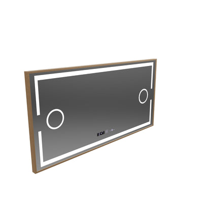 Senzor LED Motionglow Mirror Isabell s rozmrazováním funkce rozmrazování 120x80 cm teplé/studené/neutra dimable světlo, růžový zlatý hrudní rám, Marcello Funghi Collection