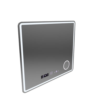 Zrcadlo LED obdélníkový 90x75cm Eco riflesso Puro Motionglow Marcello demontážní hodiny a vlčí teploměr