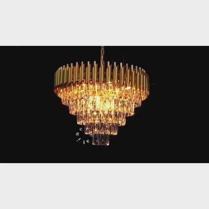 Crystal Chandier Versailles Eleganza 8x E14, průměr 49 cm, zlato, nastavitelná výška