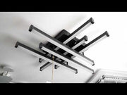 LED lustr s dálkovým ovládáním LINEX, 63W, 6 prvků, lineární, studené/teplé/neutrální světlo, stmívatelný, černý