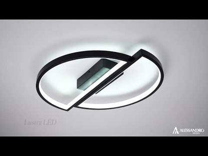 LED lustr s dálkovým ovládáním VECTOR ARCUS 35W, 2 Elements, Studené/Teplé/Neutrální světlo, Stmívatelné, Černá