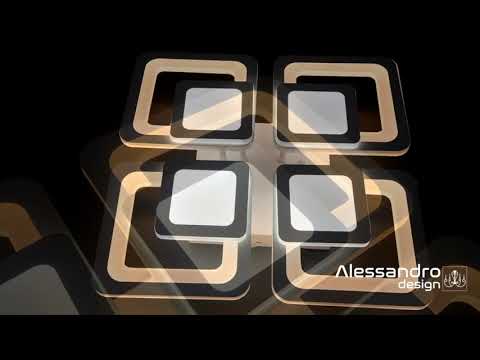 LED CHANDIER se sezamovým dálkovým ovládáním, 77W, 4 čtverce, studené/horké/neutrální světlo, nestabilní, bílá
