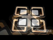 LED CHANDIER se sezamovým dálkovým ovládáním, 77W, 4 čtverce, studené/horké/neutrální světlo, nestabilní, bílá