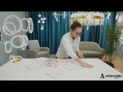 LED CHANDIER s dálkovým ovládáním tulipánu, 73W, 5 okvětních lístků, studené/horké/neutrální světlo, nestabilní, bílé