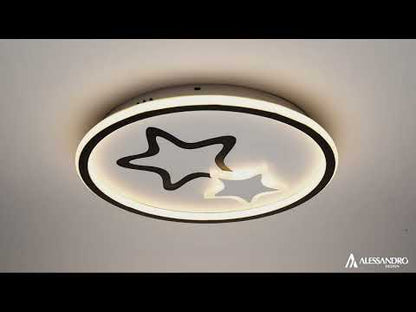 LED lustr s dálkovým ovládáním EMELIANA 57W, hvězda, studené/teplé/neutrální světlo, stmívatelná, černá