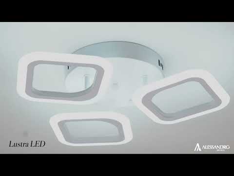 LED LED Erika, 24W, 3 čtverce, neutrální světlo, bílá