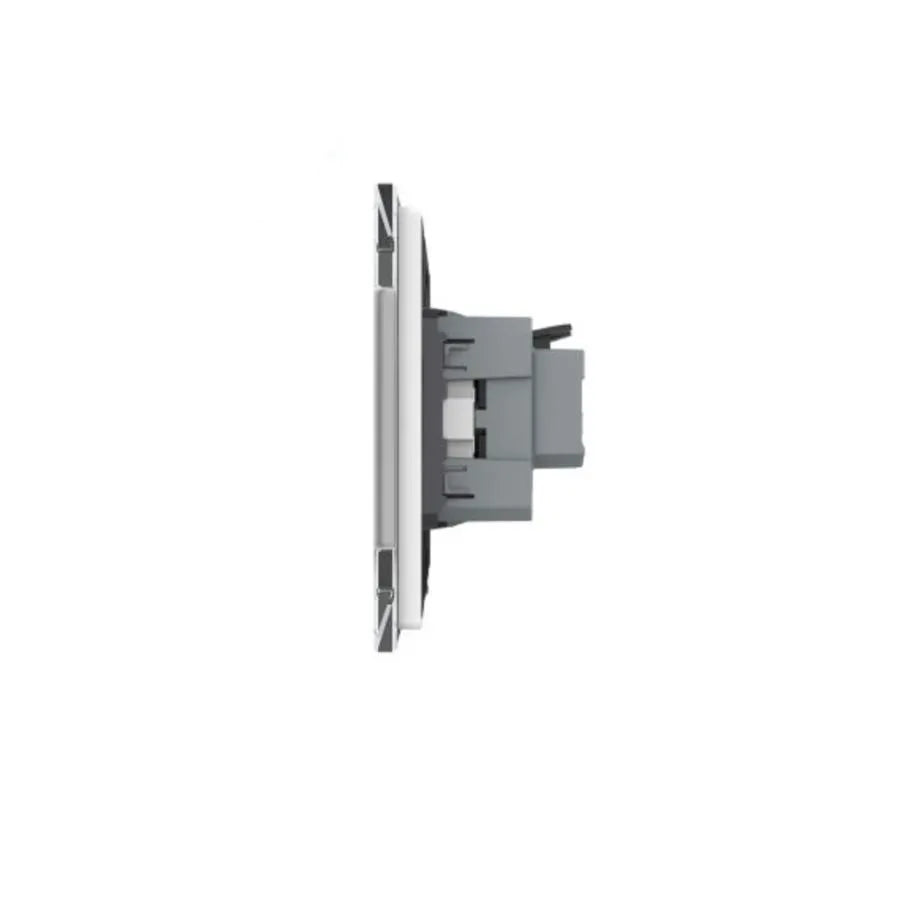Schuko Schuko Socket, šroubové terminály, skleněné rám, šedá, livolo
