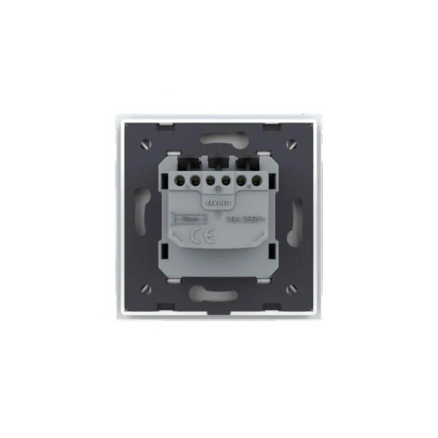Schuko Schuko Socket, šroubové terminály, skleněné rám, šedá, livolo
