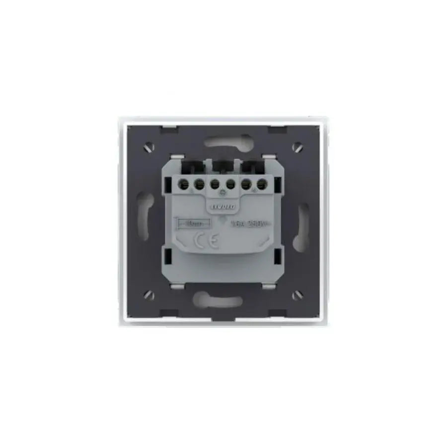 Schuko Schuko Socket, šroubové terminály, skleněné rám, černá, livolo