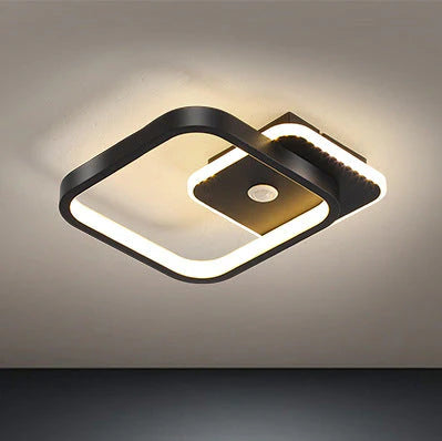 LED lustr s pohybovým senzorem PS510BK, 16W, studené/teplé/neutrální světlo 3000K/4000K/6000K, kov a akryl