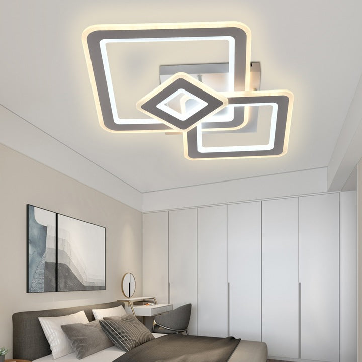 Lustra LED Horetensia cu Telecomanda, 116W, Dimabil, Lumina Calda/ Neutra/ Rece, Alb