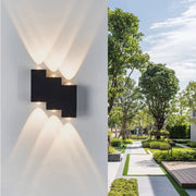 Venkovní a vnitřní nástěnné LED svítidlo, 4 zdroje x 1W, IP65, ABS, černá, 3000K