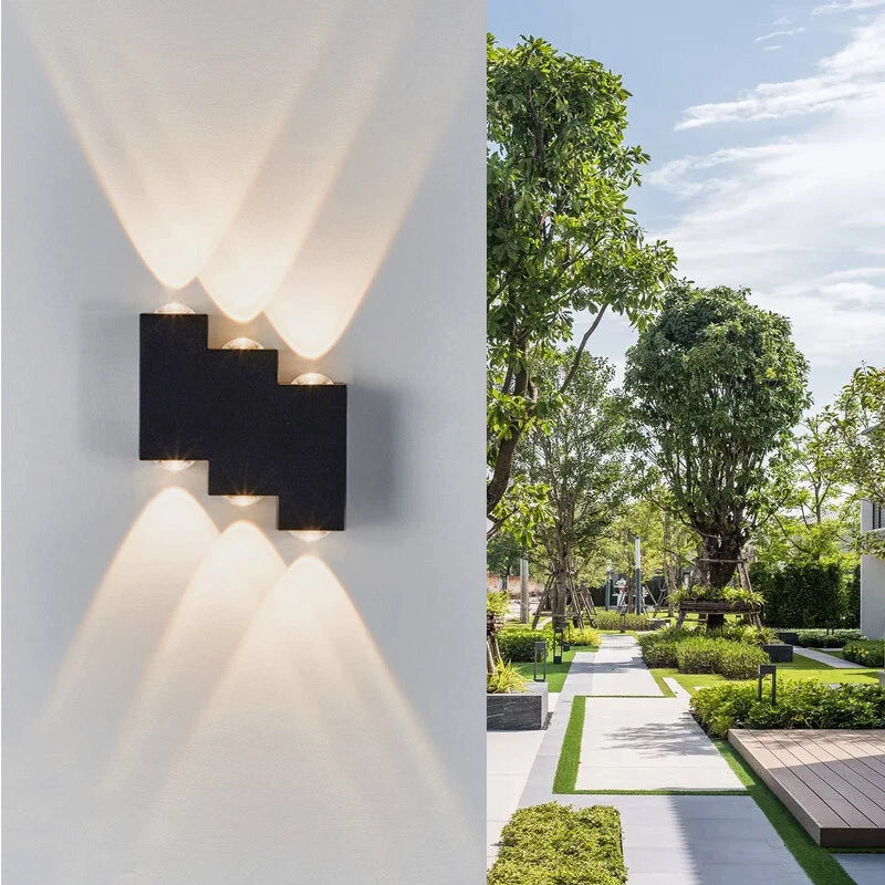 Venkovní a vnitřní nástěnné LED svítidlo, 4 zdroje x 1W, IP65, ABS, černá, 3000K