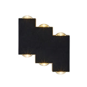 Venkovní a vnitřní nástěnné LED svítidlo, 4 zdroje x 1W, IP65, ABS, černá, 3000K