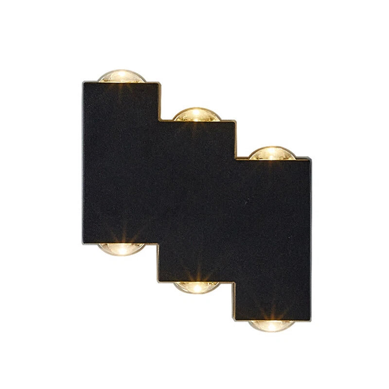 Venkovní a vnitřní nástěnné LED svítidlo, 4 zdroje x 1W, IP65, ABS, černá, 3000K