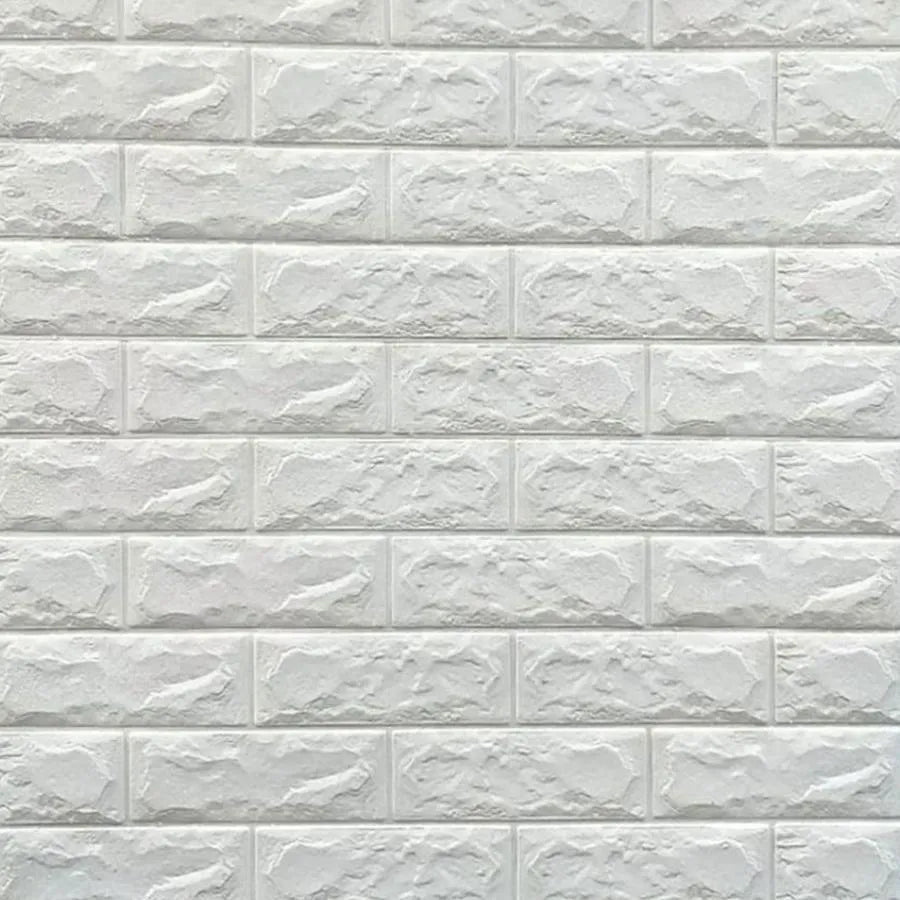 Set 10x Self -Adhesive 3D tapety bílé cihly měkké pěny, 70 cm x 77 cm x 2 mm