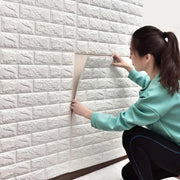 Set 10x Self -Adhesive 3D tapety bílé cihly měkké pěny, 70 cm x 77 cm x 2 mm