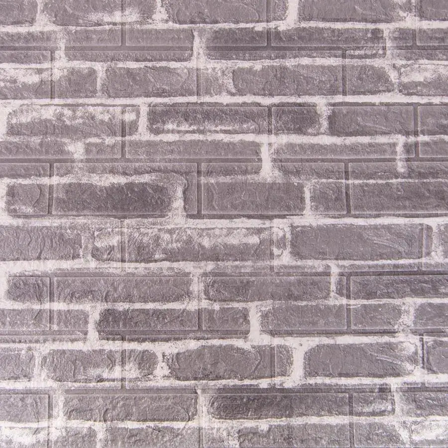 Set 10d 3D Self -Adhesivní šedé cihly z měkké pěny, 77 cm x 70 cm x 6mm