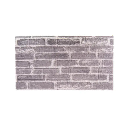 Set 10d 3D Self -Adhesivní šedé cihly z měkké pěny, 77 cm x 70 cm x 6mm