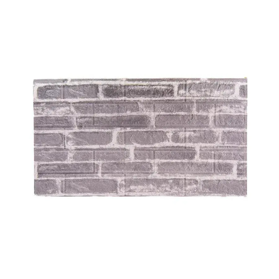 Set 10d 3D Self -Adhesivní šedé cihly z měkké pěny, 77 cm x 70 cm x 6mm