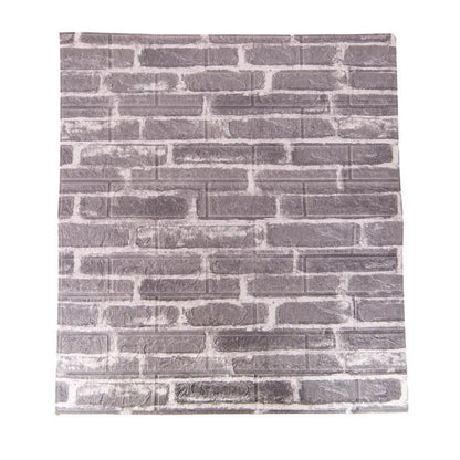 Set 10d 3D Self -Adhesivní šedé cihly z měkké pěny, 77 cm x 70 cm x 6mm