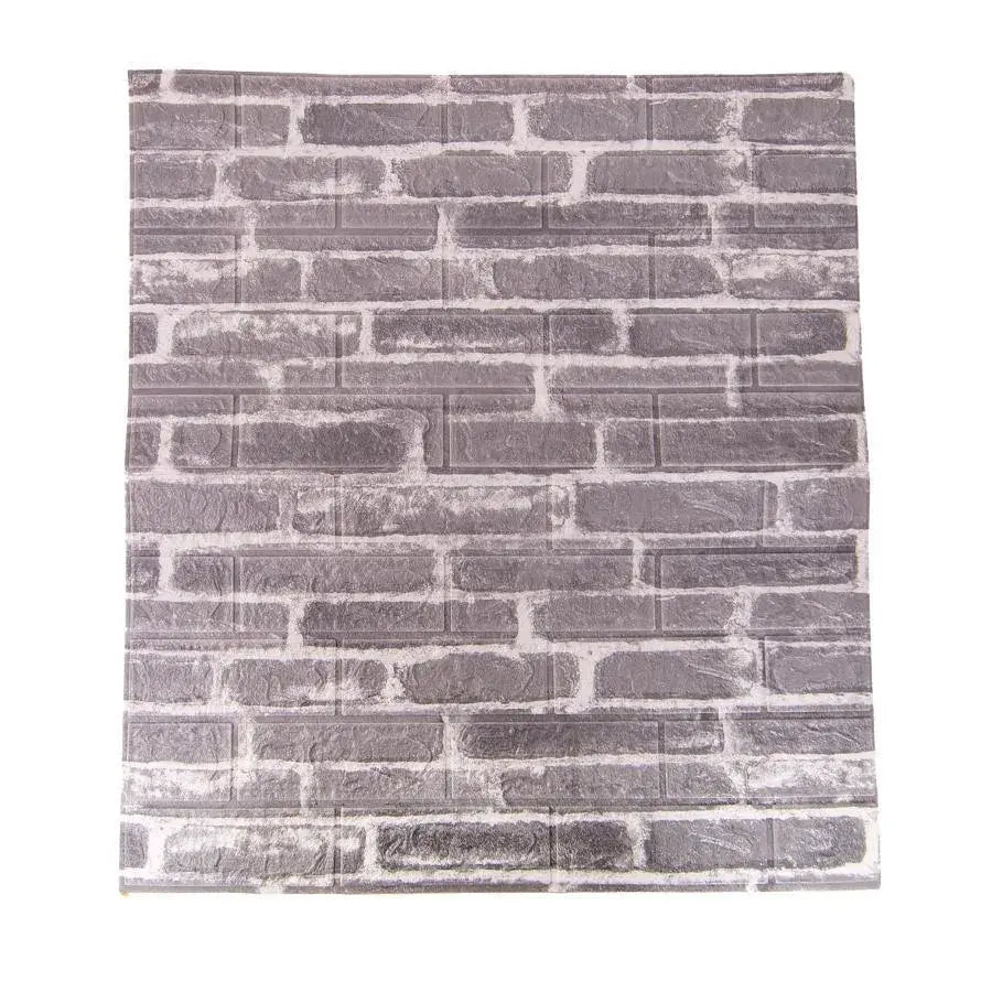 Set 10d 3D Self -Adhesivní šedé cihly z měkké pěny, 77 cm x 70 cm x 6mm