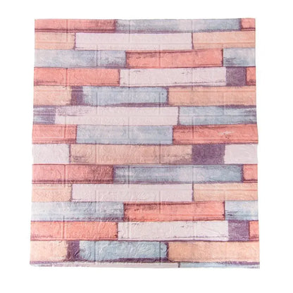 Set 10D 3D Self -Adhesive vícebarevné cihly měkké pěny, 77 cm x 70 cm x 6 mm