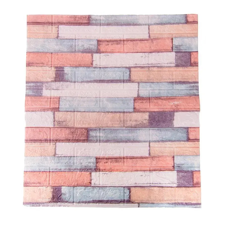 Set 10D 3D Self -Adhesive vícebarevné cihly měkké pěny, 77 cm x 70 cm x 6 mm