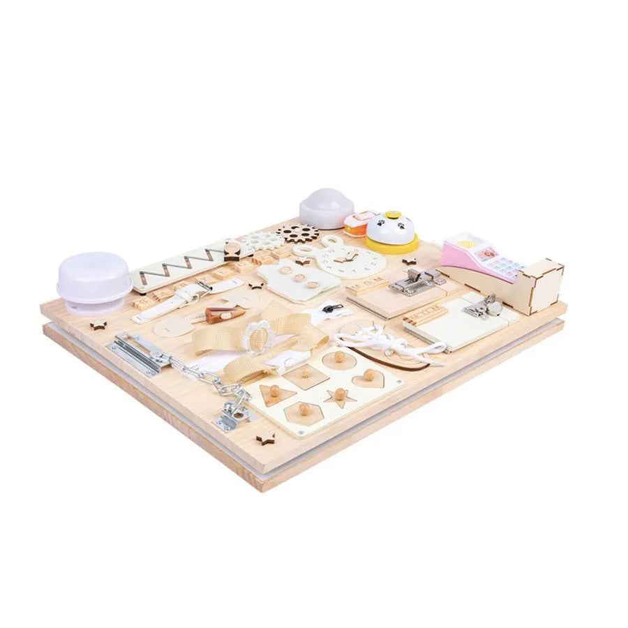 Montessori Multifunkční magnetický stůl s lovatory, 8 carioci, dřevo a plast