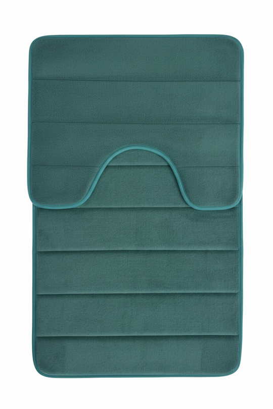 Koupelnové koberečky, 80x50 cm / 50x40 cm, zelené, protiskluzové, savé, sada 2 koupelnových koberečků Výchozí název Alessandro Design