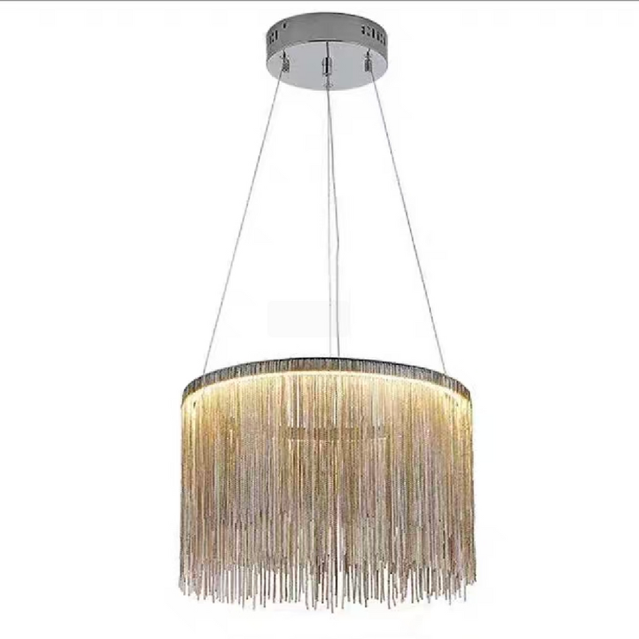 LED Tobias Chanderier s dálkovým ovládáním, breakálním, průměrem 50 cm, chrom