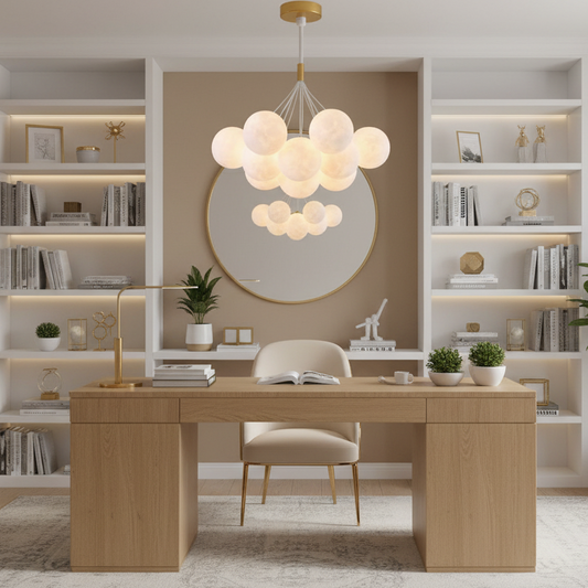 MODERNÍ Lustr, Kyvadlový typ, LOFT Bagliore, Globe, 7xG9, Nastavitelná výška, Zlatá
