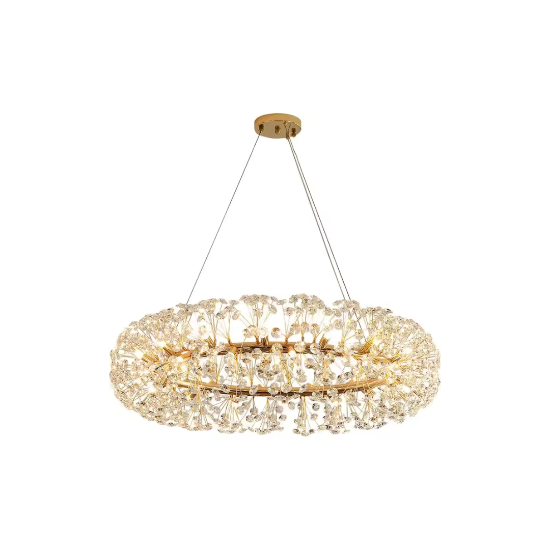 Crystal Chanderier minuta 12x G9, průměr 60 cm, lesklý zlatý, nastavitelná výška