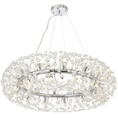 Crystal Chanderier minuta 12x G9, průměr 60 cm, lesklý chrom, nastavitelná výška