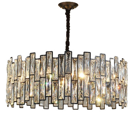 Crystal Chandier Melitina 6xe27, průměr 49 cm, černá, nastavitelná výška