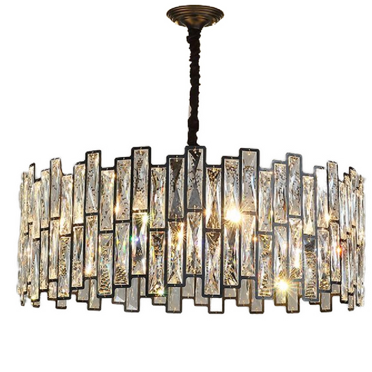 Crystal Chandier Melitina 6xe27, průměr 49 cm, černá, nastavitelná výška
