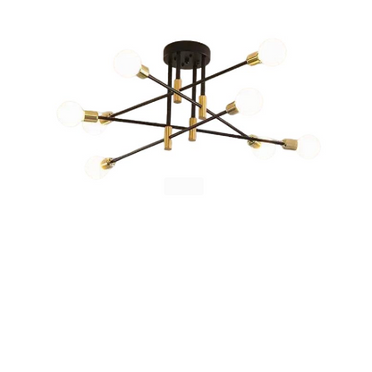 Modernistická Jita 8x E27, černá a zlatý, moderní design