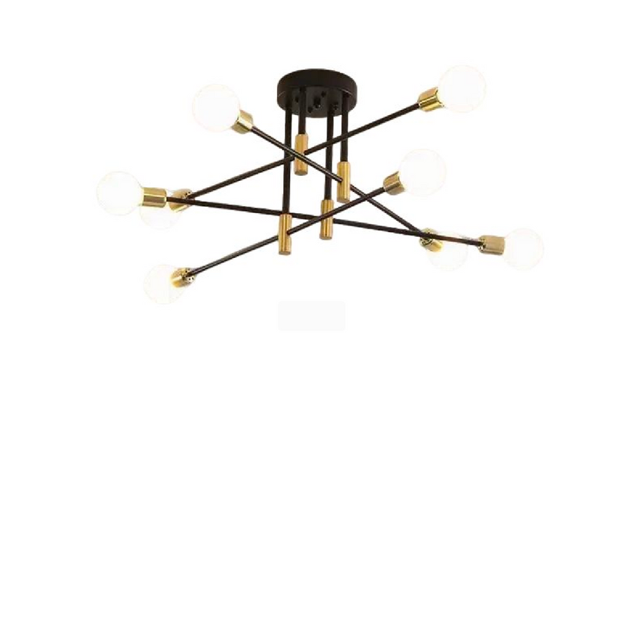 Modernistická Jita 8x E27, černá a zlatý, moderní design