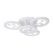 LED CHANDIER s dálkovým ovládáním Daisy, 4 prvky, 49W, studené/horké/neutrální světlo, nestabilní, bílá s křišťálem