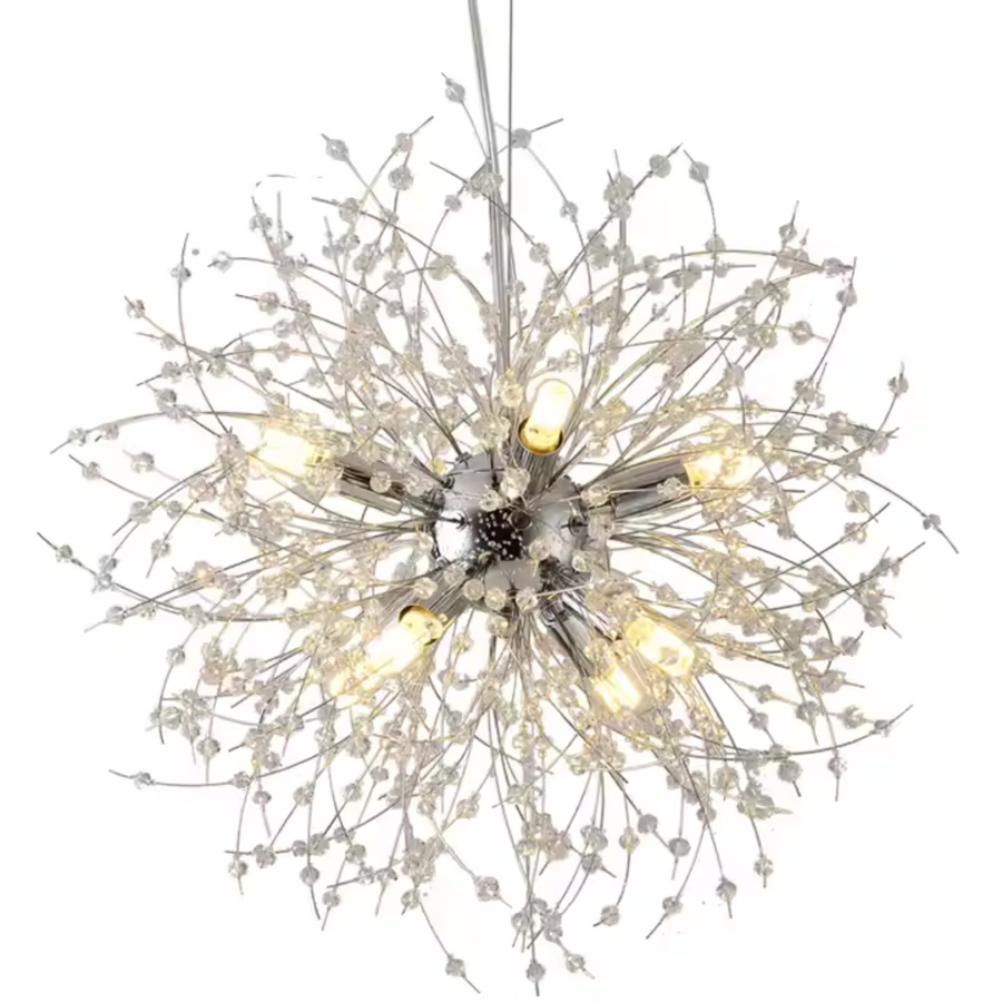 Schönbrunn Crystal Chandelier, 9x G9, průměr 49 cm, lesklý chrom, jasné osvětlení
