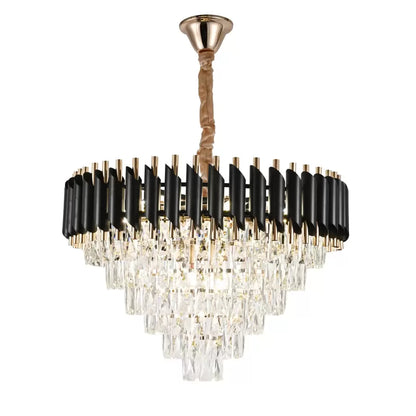 Crystal Chandier Versailles magno 8xe27, průměr 60 cm, lesklý a černé zlato, nastavitelná výška