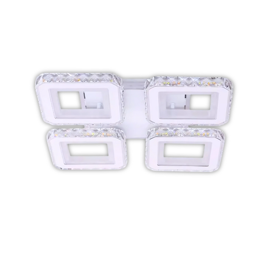 LED LED LEULA s dálkovým ovládáním, 79W, Chrome s bílým, kovem a krystalem, Daisy, RGB